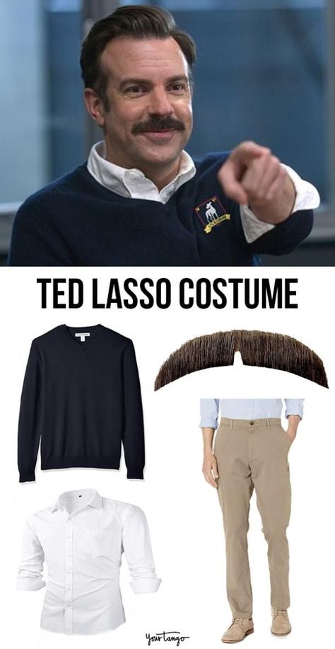 51 Best Trendy Pop Culture DIY Halloween Costume Ideas For 2021 | YourTango Ted Lasso Sweater Shirt and Khakis Costume Halloween, Halloween Costumes, Costumes, Halloween Costumes Pop Culture, Pop Culture Halloween Costume, Funny Halloween Costumes, Couple Halloween Costumes, Clever Halloween Costumes, Cool Halloween Costumes