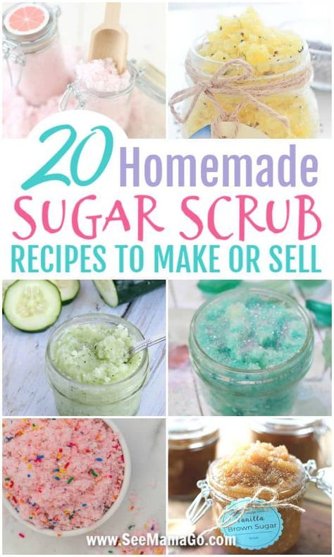 DIY sugar scrub recipes. Homemade sugar scrubs. How to make your own sugar scrubs for super soft skin. How to make lip scrubs. The perfect DIY project for teens. Crafts to make and sell #sugarscrub #homemade #diy #easy #crafts #recipe