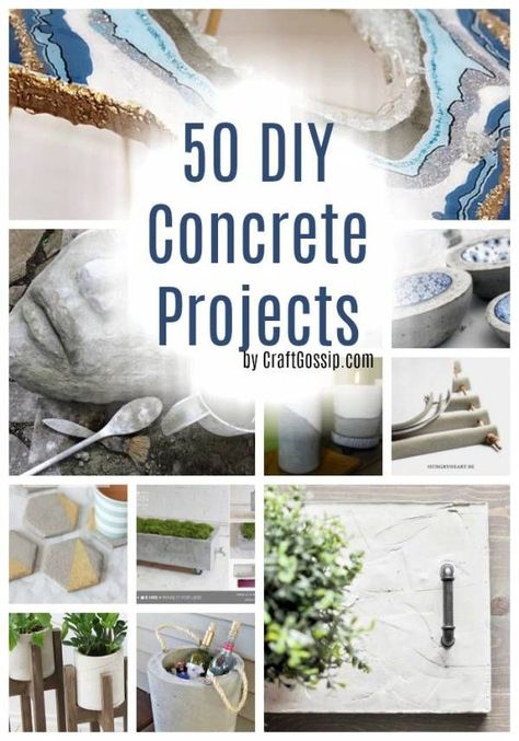 Check out all the awesome things you can do with concrete! These are all DIY projects that are fun to make.  #craft #diy #cement #concrete #homedecor #decorations #concreteprojects #concretedecorations #craftgossip Diy, Cement Pots Diy, Concrete Diy Projects, Diy Concrete Planters, Concrete Molds Diy, Cement Diy, Concrete Diy, Concrete Crafts, Cement Crafts