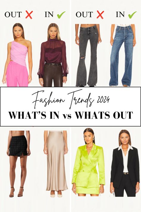 What is in vs what is out fashion trends 2024 Summer, Outfits, Winter, Winter Outfits, Upcoming Fashion Trends, Fashion Trend Forecast, Fashion Forecasting, What To Wear Tomorrow, Trend Forecasting