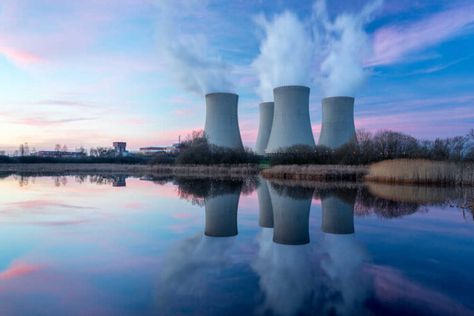 Nuclear,Power,Plant,After,Sunset.,Dusk,Landscape,With,Big,Chimneys. Destinations, Indonesia, Michigan, Image Database, Nuclear Power Plant, Nuclear, Nuclear Engineering, Environment, Nuclear Power