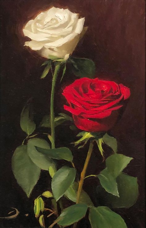 Portrait, Art, Roses, Paintings, Still Life Flowers, Paintings Of Flowers, Vintage Paintings, Artist, Red Painting