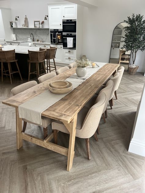 freya farrington kitchen living area neutral rustic modern extension dining table still and bloom Dining Table In Kitchen, Modern Farmhouse Dining Table, Rustic Oak Dining Table, Dining Table Rustic, Rustic Dining Room, Dining Room Table, Rustic Dining Table, Modern Farmhouse Dining Room, Farmhouse Dining Table