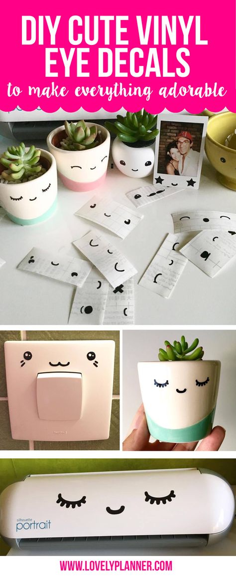 DIY cute eyes decals to make everything adorable Silhouette Projects, Diy, Vinyl Projects, Pre K, Adhesive Vinyl Projects, Adhesive Vinyl, Cricut Craft Room, Vinyl Crafts, Diy Cricut