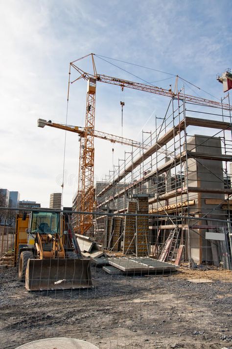 Construction site. Large construction site with scaffolding building, tower cran #Sponsored , #SPONSORED, #paid, #site, #construction, #tower, #Large Instagram, Design, Architecture, Building Construction, Building Development, Construction Site, Commercial Construction, Residential Construction, Building Structure