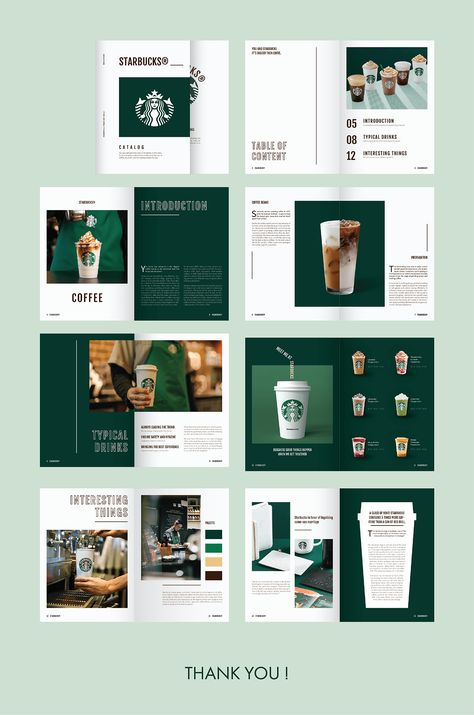 Web Design, Starbucks, Brochures, Layout, Coffee Magazine, Food Catalog, Product Catalog Template, Product Brochure, Product Catalog Design