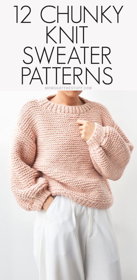 Handmade Knitted Sweaters For Women, Easy Jersey Knitting Patterns Free, Easy Knit Jumper, Knitted Pullover Pattern, Knit Chunky Sweater Pattern Free, Knitting Patterns Jumper, Bulky Knit Sweater, How To Knit Sweater For Beginners, How To Knit A Jumper