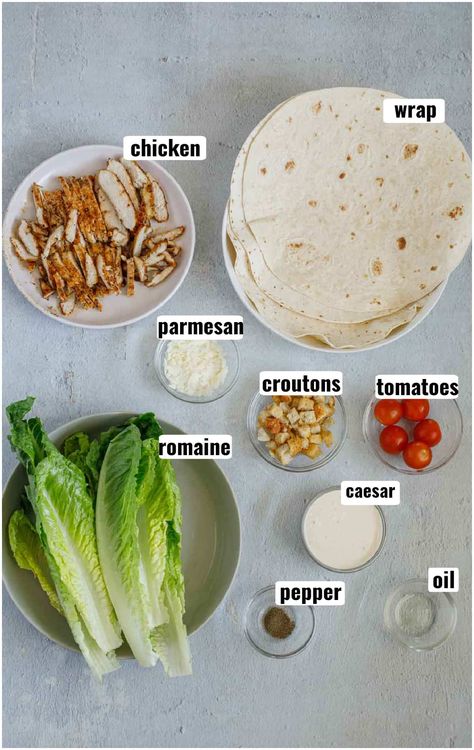 Healthy Recipes, Caesar Salad, Sandwiches, Lunches, Chicken Caesar Wrap Recipe, Chicken Caesar Wrap, Chicken Caesar Sandwich, Chicken Cesar Wrap, Chicken Caesar Salad