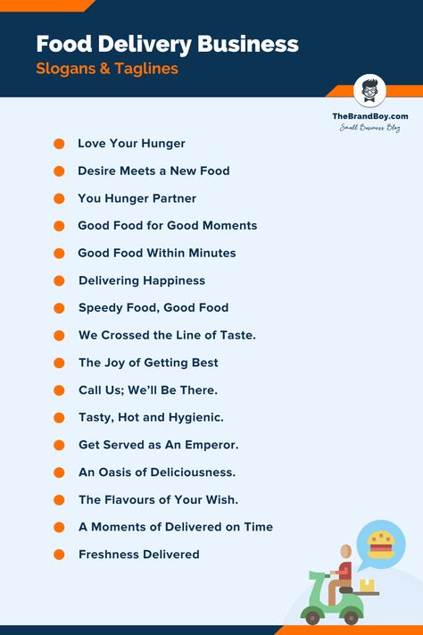 171+ Catchy Food Delivery Business Slogans and Taglines Instagram, Food Delivery Business, Food Business Ideas, Food Delivery, Food Blog, Food Content, Bakery Slogans, Restaurant Marketing, Food Names