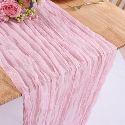 PRICES MAY VARY. Enough Size: SAJOO cheesecloth table runner has various colors and sizes for your choice. The rustic gauze table runner can be perfectly and gracefully placed on the table and hung on the floor, which will add a romantic atmosphere to your occasions. Premium Materials: For the cheese cloth table runner, the cloth is exquisite, the seam is firm, and the feel is soft. When you put the runners on the table with candles and flowers, you will enjoy the romantic rustic style. Rustic S Boho, Decoration, Table Cloth, Table Runners, Pink Table, Dining Table Decoration Accessories, Dinner Decoration, Party Table Decorations, Floral Placemats
