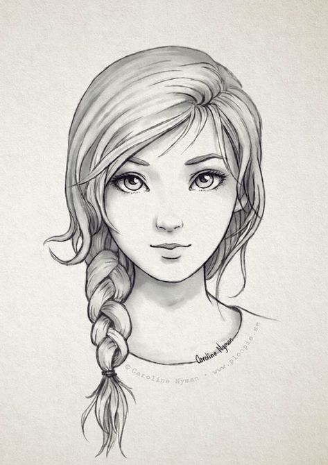 Pencil and digital drawings, lines, sketches etc | Art by Caroline Nyman Drawing People, Drawing Hair, Drawing Faces, Draw, Drawing Tips, Girl Drawing, Girl Drawing Sketches, How To Draw Hair, Face Drawing