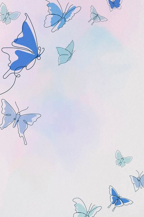 Butterfly Wallpaper Border, Butterfly Background, Blue Butterfly Wallpaper, Butterfly Wallpaper, Aesthetic Backgrounds, Colorful Borders, Aesthetic Boarders Designs, Background Drawing, Butterfly Frame