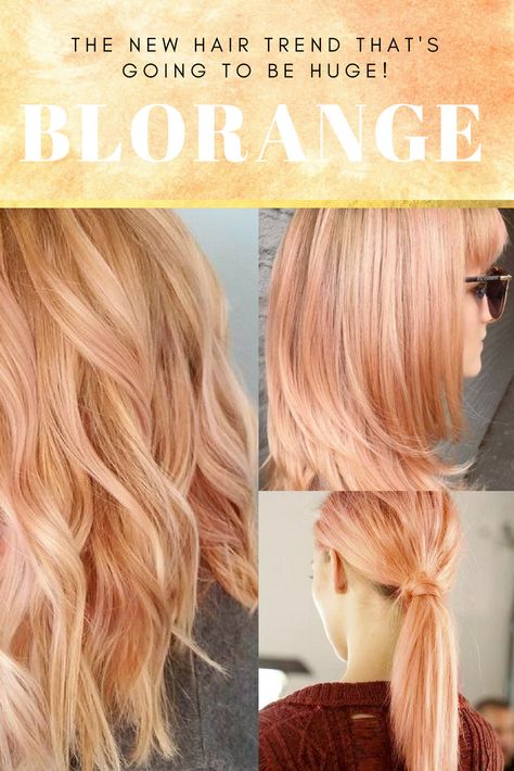 The latest hair trends is here! Meet Blorange! A round-up of all the best hair looks and how to achieve them New Hair, Dyed Hair, Balayage, Blorange Hair, Peach Hair Colors, Brown Blonde Hair, Peach Hair, Spring Hair Trends, Strawberry Blonde Hair Color