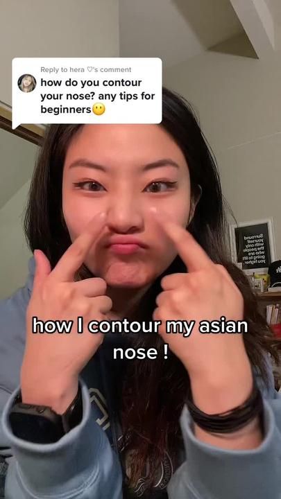 Winter, Ideas, Contouring For Beginners, Slimmer Face, Nose Contouring, Contour Nose, Contour For Round Face, Flat Nose Asian, Nose Makeup