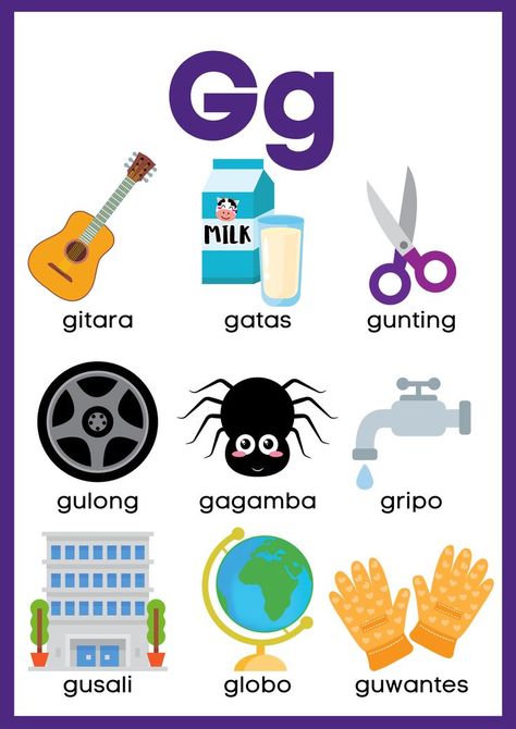Pre School, Filipino, Tagalog, G Words, Gatos, Activities, Free, Tagalog Words, Motor Skills Activities