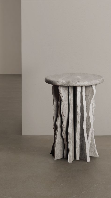 Designed by Bodo Sperlein, the Silva side table is a unique example of innovative design and exquisite craftsmanship. The piece features a striking, sculptural aesthetic without compromising on functionality. #materiality #marble #marblefurniture #sidetable #interioraccent #moderninterior #contemporarydesign #texture #design2023 #statementpiece #curatedhome #handmade #craftsmanship #sculpturalfurniture #furnituredesign Design, Marble Furniture Design, Modern Bar Stools, Marble Side Tables, Coffee Table With Seating, Stone Top Side Table, Side Table Design, Ceramic Stool, Marble Furniture