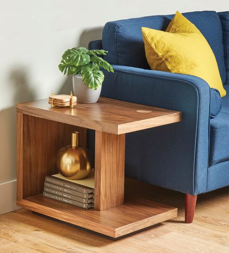 How to Build an End Table with Charger Charger, Home Décor, Diy End Tables, Wooden Side Table, Wood End Tables, Sofa End Tables, Wood Table Living Room, Sofa Side Table, Center Table Living Room