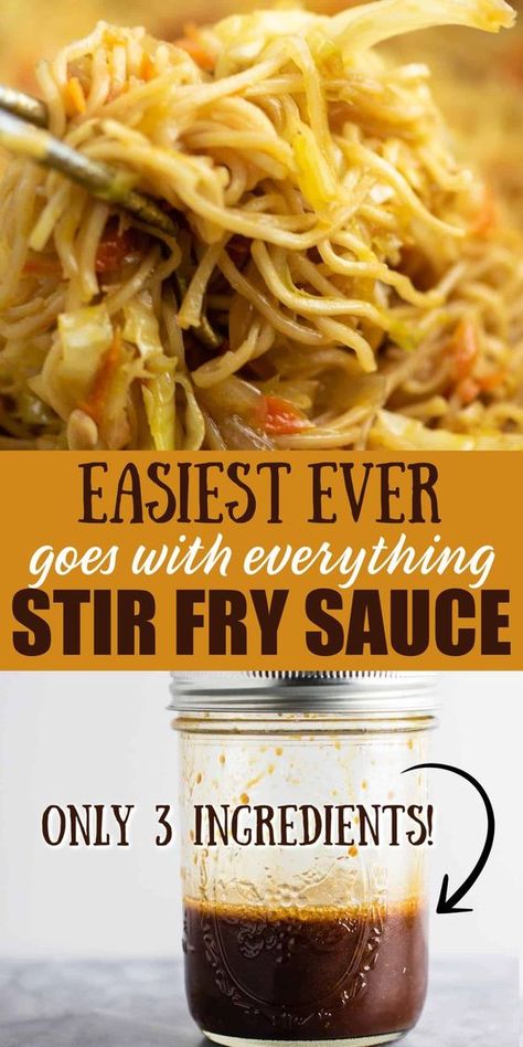 You need just 3 ingredients to make the BEST homemade stir fry sauce recipe. Make tasty takeout style Chinese food at home in your own kitchen! Dips, Sandwiches, Chutney, Sauces, Stir Fry, Whole30, Homemade Stir Fry Sauce, Easy Stir Fry Sauce, Stir Fry At Home