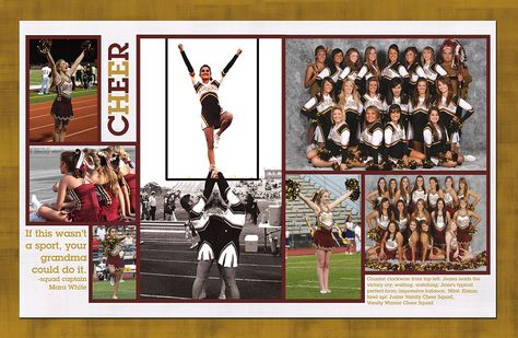 something for cheer but I like how its put together Inspiration, Cheerleading, Ideas, Humour, Design, Layout, Yearbook Layouts, Yearbook Themes, Yearbook Spreads