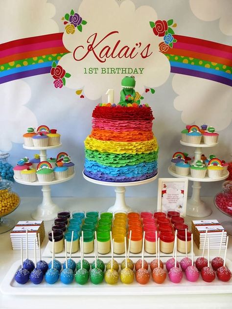 Cake Pops, Party Ideas, Cake, Desserts, Rainbow Themed Birthday Party, Rainbow Birthday Party Decorations, Rainbow Birthday Party, Cupcakes, Cakes