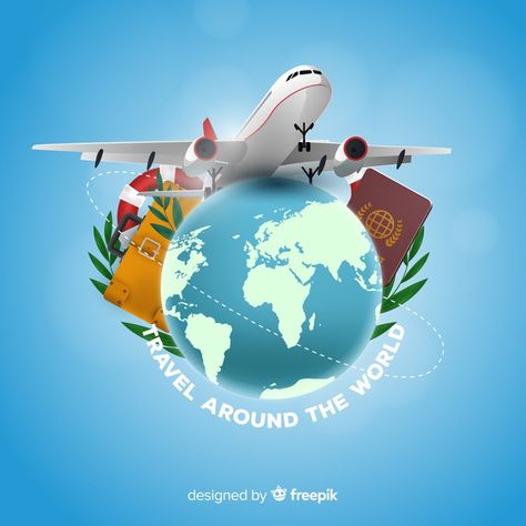 Realistic travel background Free Vector | Free Vector #Freepik #vector #freebackground #freetravel #freeworld #freeglobe Trips, Travel, Travel Around, Travel Around The World, Vacation Trips, Travel Maps, Voyage, Trip, Travel And Tourism