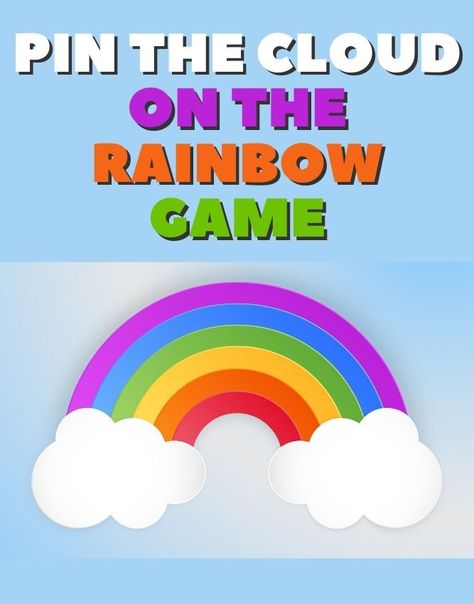 Rainbow party game free printable Play, Rainbow Games, Rainbow Party Games, Kids Party Games, Toddler Birthday Party Games, Birthday Party Games For Kids, Rainbow Parties, Party Games, Rainbow Theme Party