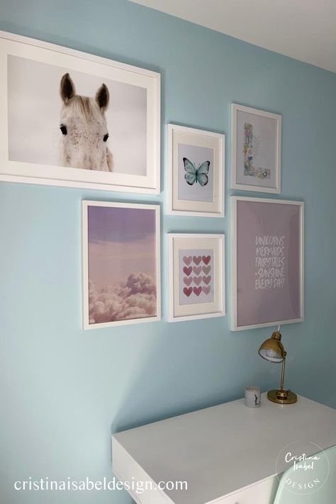 We start all our design projects with an Inspiration board. For this room, Lucy was loving spaces with light blue, lavender and pink accents. We wanted to make sure the inspiration pictures gave her the vibe she wanted without feeling too young. #fairytale #kids bedroom #girls bedroom #fairytale bedroom #pretty girls bedroom #virtual design Decoration, Interior, Girl Room, Bedroom Girls, Girls Blue Bedroom, Girls Pastel Bedroom Ideas, Girls Lilac Bedroom Ideas