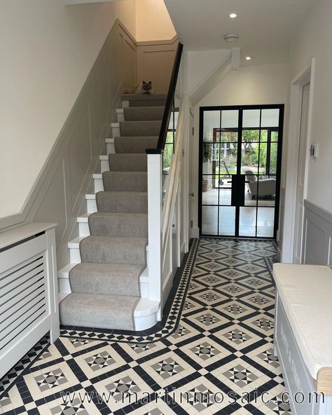 Design, Victorian Mosaic Tile, Victorian Tiles, Victorian Flooring, Victorian Tiled Hallway, Victorian Hallway Tiles, Hall Tiles Floor, Hall Floor Tile Design, Hall Tiles