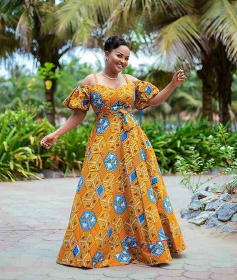 30+ Latest Ankara Long Gown Styles for Classy Ladies Ankara, Long Flare Gown Styles, Ankara Long Flare Gown Styles, Ankara Flare Gown Styles, Ankara Long Gowns, Flare Gown Styles, Long Ankara Dresses, Long Maxi Gowns, Ankara Long Gown