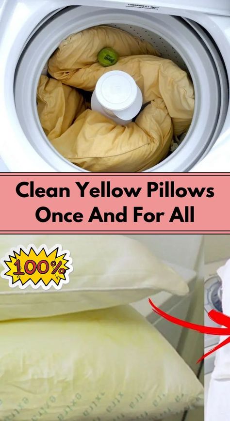 Country, Decoration, How To Clean Pillows, Cleaning Pillows, Wash Yellow Pillows, Yellow Pillows Clean, Cleaning Household, Cleaning Solutions, Cleaning Hacks