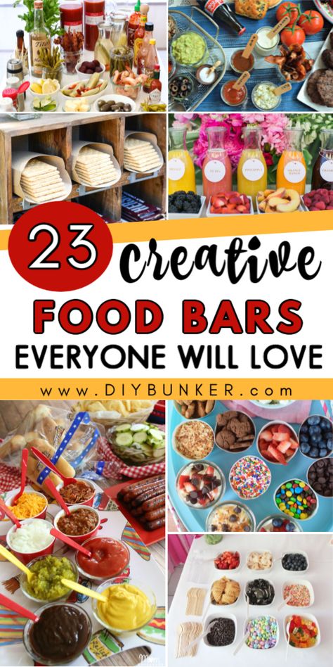 Parties, Dessert, Snack Bar Party, Party Food On A Budget, Cheap Party Food, Inexpensive Party Food, Party Food Bar, Kid Friendly Party Food, Creative Party Food Ideas