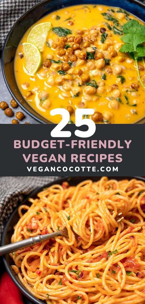 Healthy Recipes, Ideas, Affordable Vegan Meals, Cheap Vegan Meals, Cheap Vegan Recipes, Vegan Budget, Cheap Healthy Meals, Vegan Comfort Food, Vegan Lunch Recipes