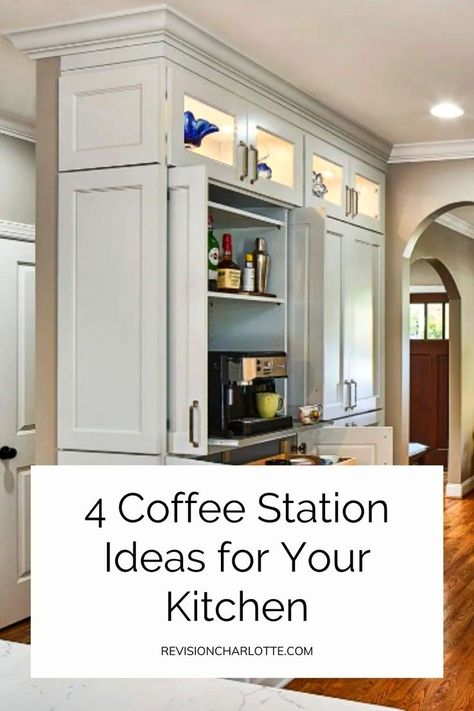 Design, Ideas, Popular, Built In Coffee Bar, Coffee Station Kitchen, Home Coffee Stations, Coffee Bar Built In, Kitchen Work Station, Kitchen Buffet