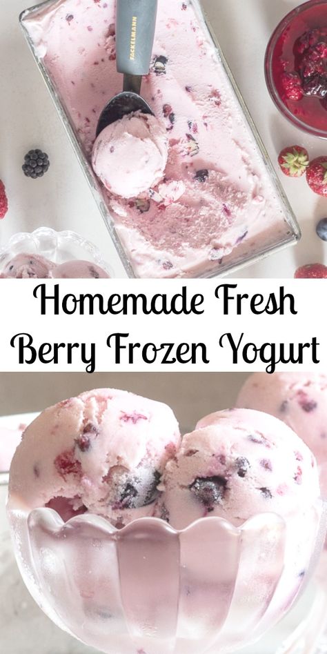 Homemade Frozen Yogurt, Frozen Yogurt Recipes, Yogurt Ice Cream, Ice Cream Maker Recipes, Homemade Ice Cream Recipes, Frozen Yoghurt, Yogurt Recipes, Homemade Ice, Milkshakes