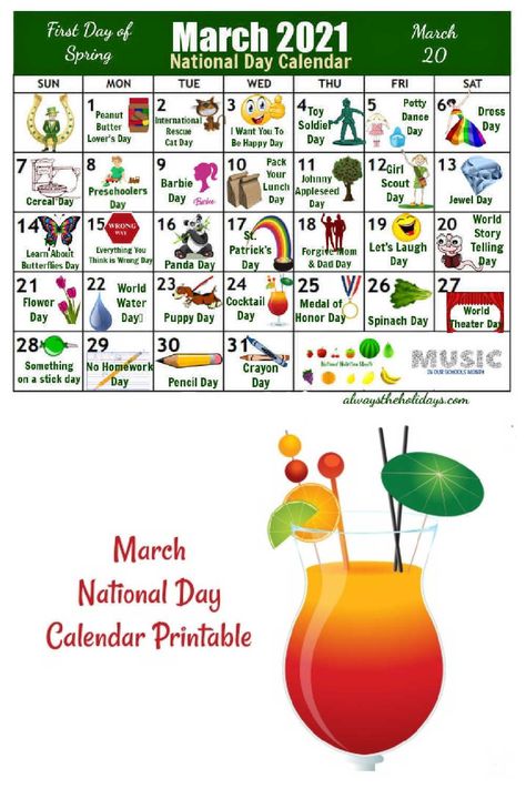 March has so many fun days to celebrate. Get a calendar to download and print to help with menu planning and to organize your activities for the month. #calendar #printable #nationaldays Parties, March Activities, March Holidays, Monthly Celebration, National Holiday Calendar, March Themes, Calendar March, Holiday Calendar, Calendar Activities