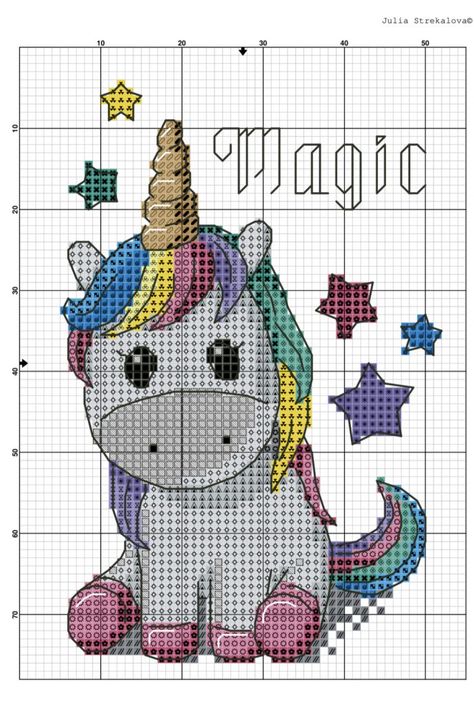 “Magic Unicorn” - Free Cross Stitch Pattern for Baby Design, Cross Stitch Patterns, Unicorn Design, Unicorn, Unicorn Letters, Stitch, Cute Unicorn, Unicorn Makeup, Unicorn Theme