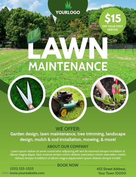 lawn care services, lawn care ad business flyer, lawn and garden flyer, mowing lawn flyers, lawn company ads, lawn and landscape templates, grass care flyers Garden Care, Lawn Mowing Business, Lawn Care Flyers, Lawn Care Logo, Yard Service, Cleaning Service Flyer, Lawn Care Companies, Spring Lawn Care, Sod Installation