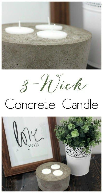 25 Must Make DIY Concrete Crafts To Transform Your Home - The Saw Guy Diy Home Décor, Candle Holders, Home-made Candles, Decoration, Diy, Concrete Candle Holders, Concrete Candle, Diy Candle Holders, Fireplace Makeover