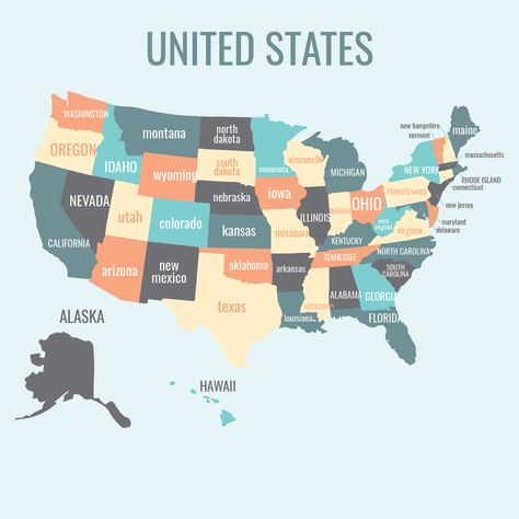 Tours, Trips, Us State Map, United States Map, United States Travel, State Map, United States, North America Map, Map Of States