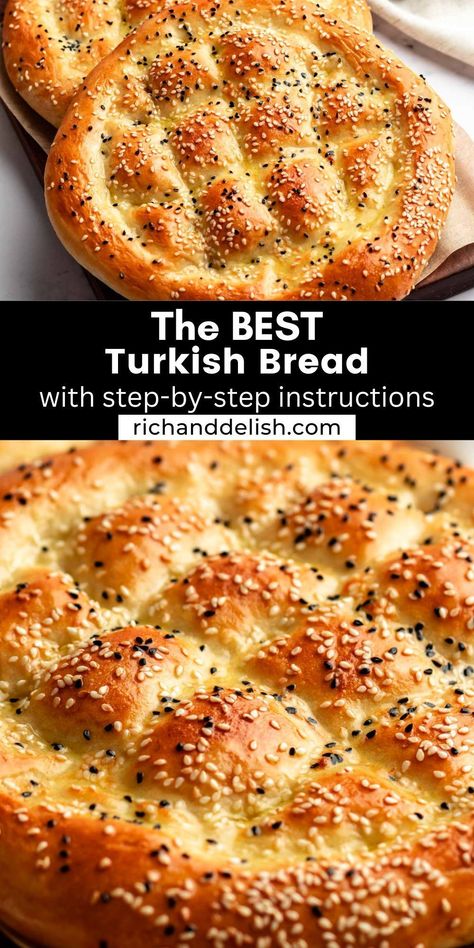This Turkish bread is a traditional pide bread that is fluffy and super easy to make and comes together in 2 hours. Courgettes, Desserts, Sandwiches, Bread Recipes, Pasta, Bread Recipes Homemade, Easy Bread Recipes, Bread Making Recipes, Bread Bun