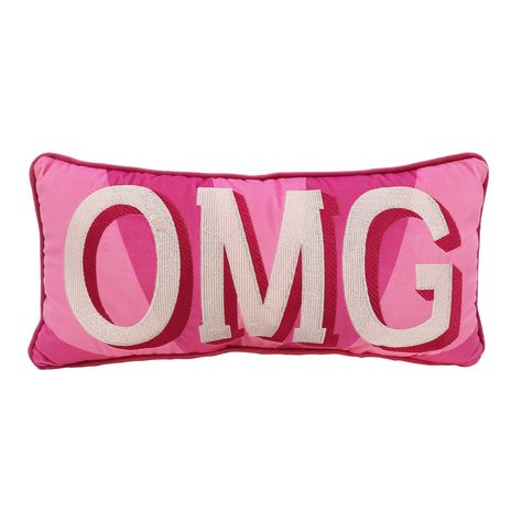 "Purchase the Pink OMG Throw Pillow by Ashland® at Michaels. This fun pillow is a wonderful way to add a pop of fun to your spring decorating. With a playful sentiment in big letters, this pillow will add a nice cozy feel placed on a reading chair or living room couch with a light blanket. This fun pillow is a wonderful way to add a pop of fun to your spring decorating. With a playful sentiment in big letters, this pillow will add a nice cozy feel placed on a reading chair or living room couch w Pop, Pink, Pillows, Pink Pillows, Pink Throw Pillows, Pillow Combos, Hot Pink Throw Pillows, Girls Pillows, Preppy Bedroom