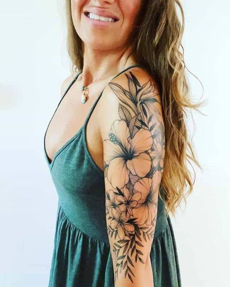 Tattoos, Feminine Tattoos, Tattoo, Thigh Tattoos Women, Half Sleeve Tattoo, Tattoos For Women, Shoulder Tattoos For Women, Tatoo, Flower Tattoo Arm