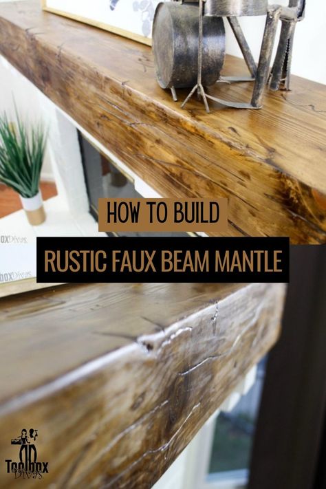 Solid wood beam mantles are heavy and can be extremely expensive. Check out this step by step tutorial and build your own rustic faux beam mantle. Reclaimed Wood Fireplace, Wood Fireplace Mantel, Diy Fireplace Mantle, Fireplace Beam, Reclaimed Wood Mantle, Wood Mantle Fireplace, Reclaimed Wood Mantel, Wood Fireplace, Faux Fireplace Diy