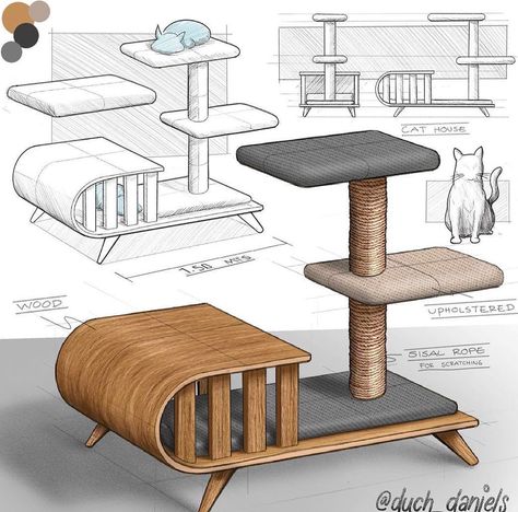 Interior Design Sketchbook, Cat Furniture Design, Furniture Design Sketches, Furniture Details Design, Interior Design Drawings, Architecture Design Sketch, Interior Design Sketches, Industrial Design Sketch, Ev Düzenleme Fikirleri