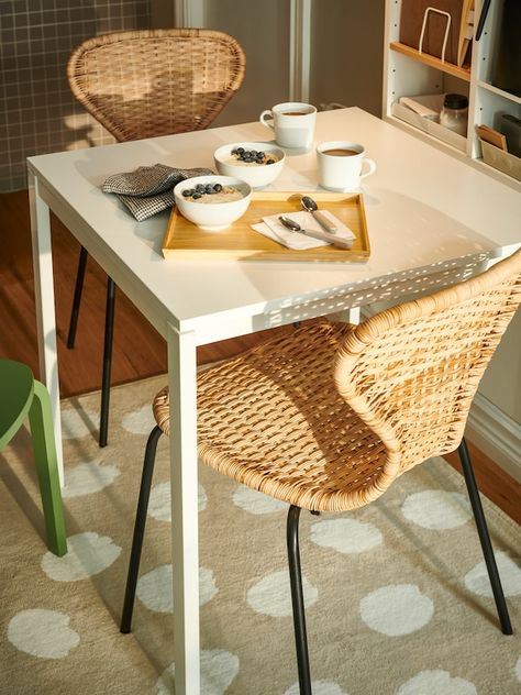 Furniture, Dining Chairs, Rattan Chair, Furniture Chair, Scandinavian Modern, Small Dining, Home Accessories, Small Dining Area, Dining Table