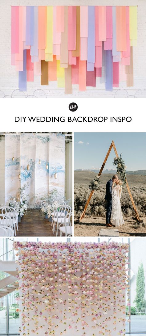 DIY I Do-ers: You Could *Totally* Make these Wedding Backdrops - Green Wedding Shoes Wedding Decorations, Craft Wedding, Backdrop Ideas, Diy Wedding Backdrop, Diy Backdrop, Wedding Backdrops, Diy Wedding Projects, Wedding Backdrop, Diy Wedding