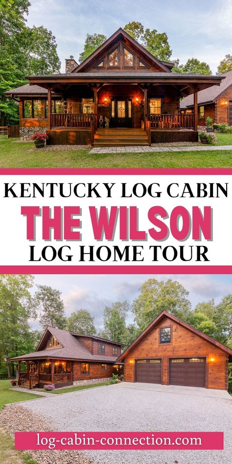 The Kentucky Wilson log cabin is the home of your dreams with modern additions in a country chic design ideal for a small family! Tennessee, Log Cabin Homes, Bali, Metal, Log Cabin Farmhouse Style, Log Cabin Home Kits, Log Cabin House Designs, Lodge Cabin, Log Cabin Designs