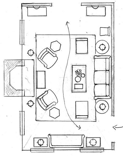 floor-plan-furnished - living room layout Interior, Floor Plans, Narrow Living Room, Open Floor, Small Sectional, Living Room Floor Plans, Furniture Layout, Living Room Furniture Layout, Small Living