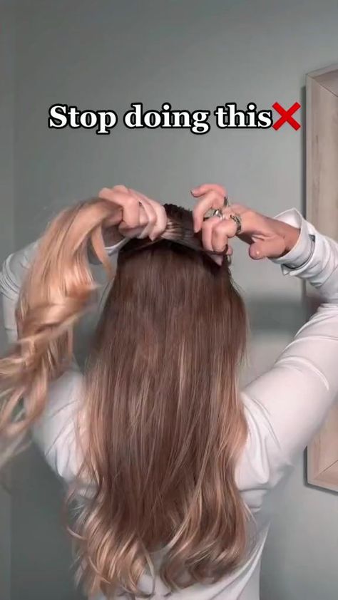 Hair tips 💫 #hairhack #hairtips #hairtutorial #hairstyle #hairtransformation #haircut #hotbrush #thermalbrush #hairextension #hairtools #curler #curleriron #hairstyle #tapeinextension #clipsinextension #silkpillow #silkpillowcase #silkpillowcasebenefits #silkpillowcaseforhair #silkpillowcasesskin | B29 | B29 · Original audio Hairstyle, Girl Hairstyles, Haar, Rambut Dan Kecantikan, Gaya Rambut, Cute Hairstyles, Hair Videos, Cool Hairstyles, Hairdo For Long Hair