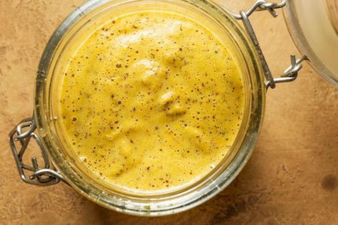 Brown Mustard Recipe, Dijon Mustard Recipe, Baking Powder Substitute, Homemade Mustard, Grey Poupon, Yellow Mustard Seeds, Mustard Recipe, Homemade Pantry, Spicy Brown Mustard